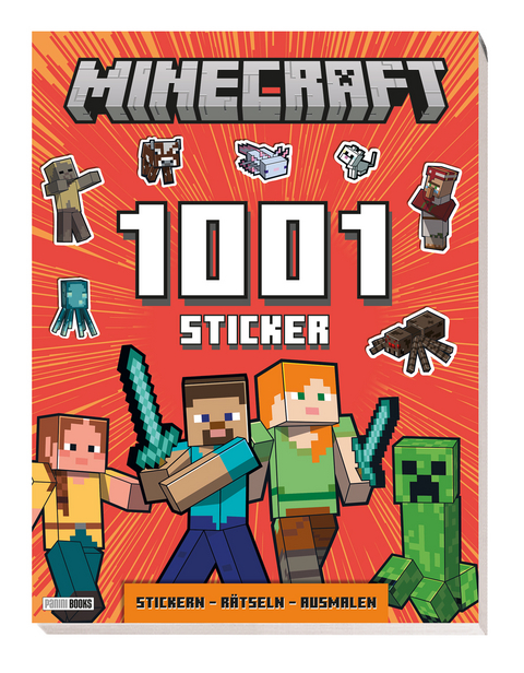 Minecraft: 1001 Sticker: Stickern – Rätseln – Ausmalen -  Panini