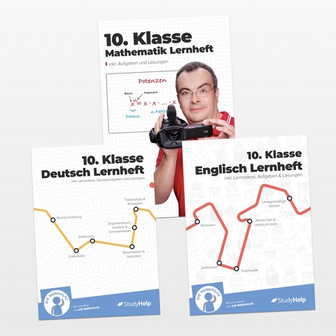 10. Klasse Hauptfächer Set komplett (Mathe, Deutsch, Englisch) / Lernheft, Übungsheft / Rechnen, Rechtschreibung, Übungen, Grammatik