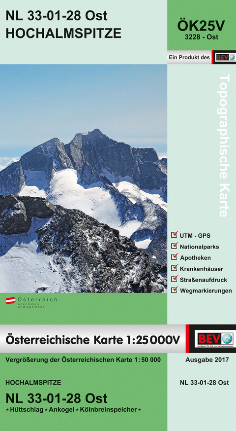 BEV-Karte 3228-Ost, Hochalmspitze 1:25 000V - 