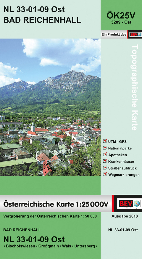 BEV-Karte 3209-Ost, Bad Reichenhall 1:25 000V - 