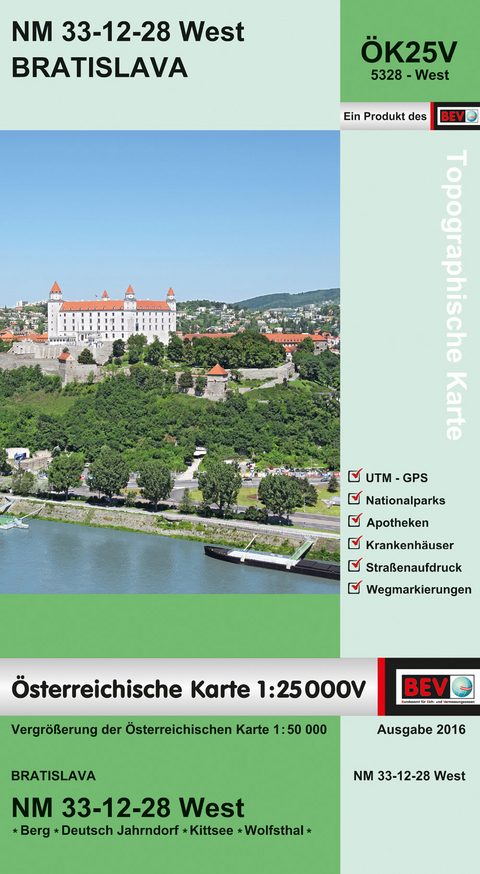 BEV-Karte 5328-West, Bratislava 1:25 000V - 