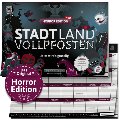 DENKRIESEN - STADT LAND VOLLPFOSTEN® - HORROR EDITION - "Jetzt wird’s gruselig." - A4 - Denis Görz, Ricardo Barreto