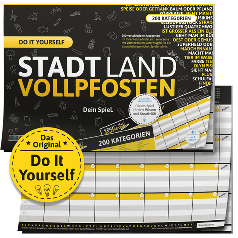 DENKRIESEN - STADT LAND VOLLPFOSTEN® - DO IT YOURSELF EDITION "Dein Spiel." - A4 - Denis Görz, Ricardo Barreto