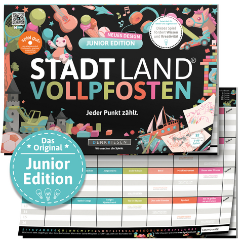 DENKRIESEN - STADT LAND VOLLPFOSTEN® - JUNIOR EDITION "Jeder Punkt zählt." - A4 - Denis Görz, Ricardo Barreto