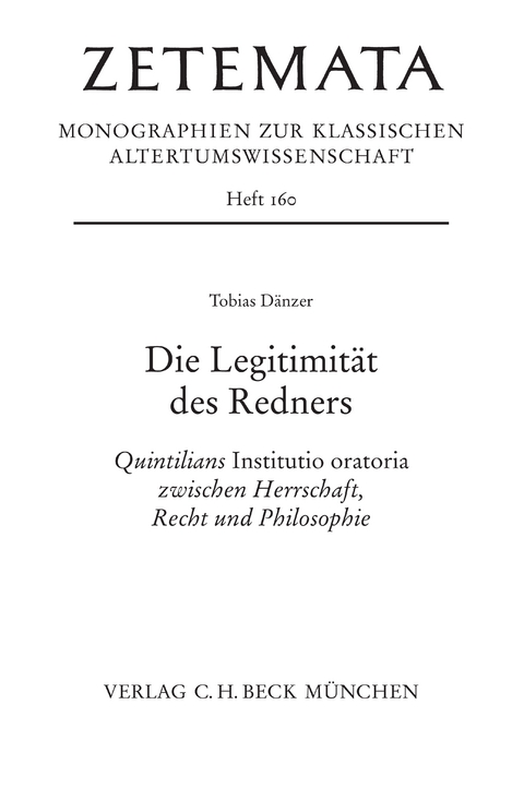 Die Legitimität des Redners - Tobias Dänzer