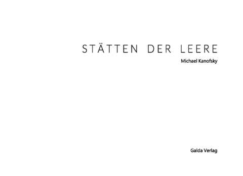 Stätten der Leere - Michael Kanofsky, Andreas Härter, Mia Palm