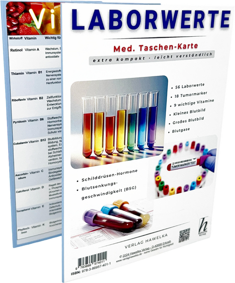 Laborwerte - extra kompakt & leicht verständlich - Faltkarte A6 - Patienten-Ratgeber & Fachliteratur - Uwe Verlag Hawelka