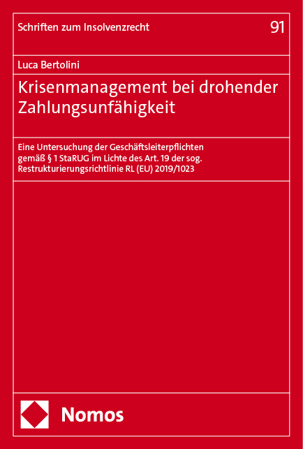 Krisenmanagement bei drohender Zahlungsunfähigkeit - Luca Bertolini