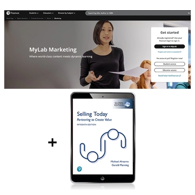 MyLab Marketing with Pearson eText for Selling Today: Partnering to Create Value, Global Edition - Gerald Manning, Michael Ahearne, Barry Reece
