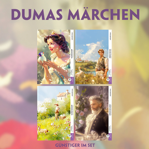 4 Dumas Märchen (4 Bücher + Audio-Online) - Frank-Lesemethode - Kommentierte zweisprachige Ausgabe Französisch-Deutsch - Alexandre Dumas