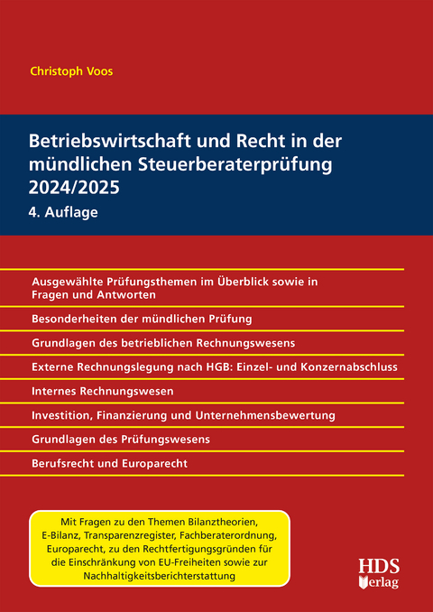 Betriebswirtschaft und Recht in der mündlichen Steuerberaterprüfung 2024/2025 - Christoph Voos