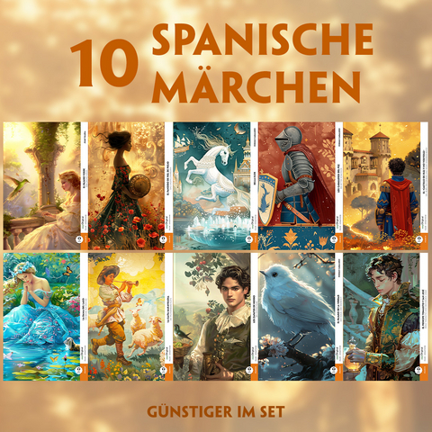 10 Spanische Märchen (10 Bücher + Audio-Online)- Frank-Lesemethode - Kommentierte zweisprachige Ausgabe Spanisch-Deutsch -  Cuentos, Fernán Caballero, Juan Valera