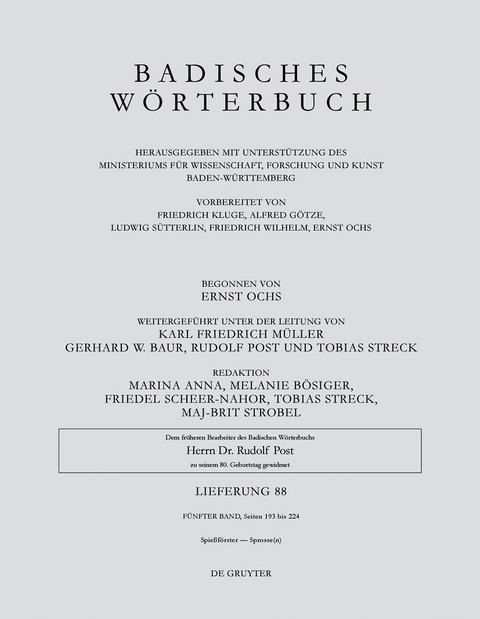 Badisches Wörterbuch / Spießförster — Sprosse(n) - 