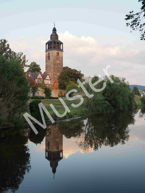 Ansichtskarte Bad Sooden-Allendorf: Abendstimmung an der Werra