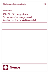 Die Einführung eines Scheme of Arrangement in das deutsche Aktienrecht - Tim Prakash