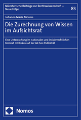 Die Zurechnung von Wissen im Aufsichtsrat - Johanna Maria Tönnies