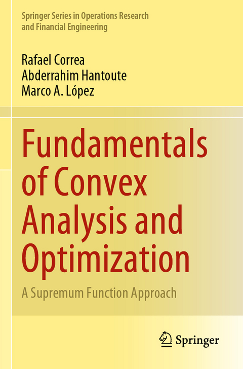 Fundamentals of Convex Analysis and Optimization - Rafael Correa, Abderrahim Hantoute, Marco A. López