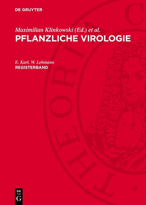 Pflanzliche Virologie / Registerband - E. Karl, W. Lehmann