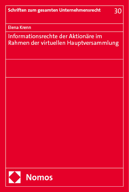 Informationsrechte der Aktionäre im Rahmen der virtuellen Hauptversammlung - Elena Krenn