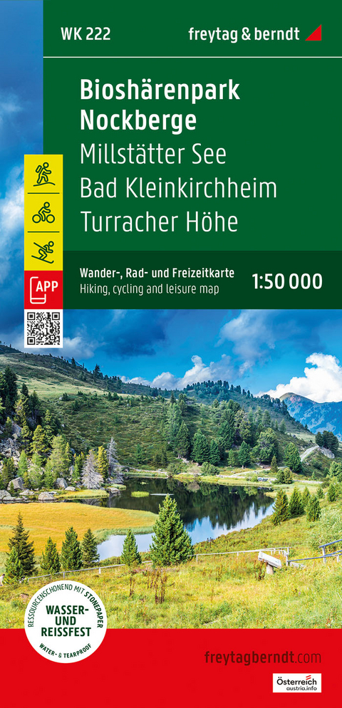 Biosphärenpark Nockberge, Wander-, Rad- und Freizeitkarte 1:50.000, freytag & berndt, WK 222 - 