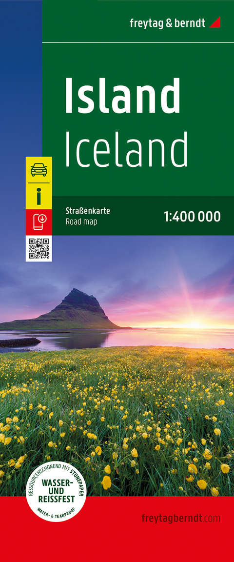 Island, Straßenkarte 1:400.000, freytag & berndt, Softcover