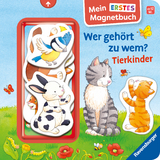 Mein erstes Magnetbuch: Wer gehört zu wem? Tierkinder - Magnet-Spielbuch ab 12 Monaten, Kinderbuch ab 1 Jahr - Sandra Grimm