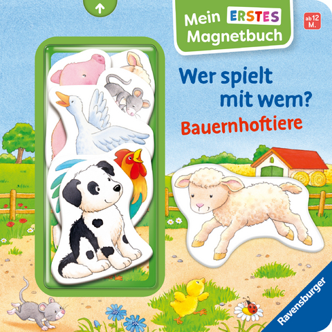 Mein erstes Magnetbuch: Wer spielt mit wem? Bauernhoftiere - Magnet-Spielbuch ab 12 Monaten, Kinderbuch ab 1 Jahr - Sandra Grimm