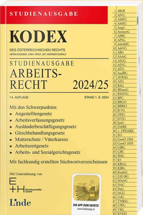 KODEX Studienausgabe Arbeitsrecht 2024/25 - 