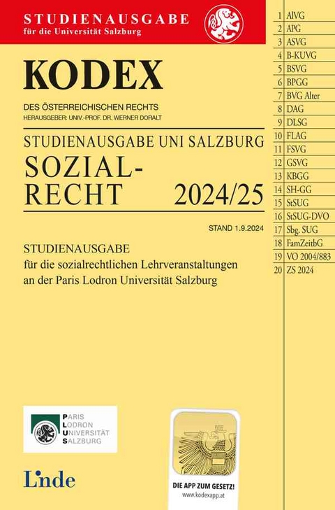 KODEX Studienausgabe Sozialrecht Salzburg 2024/25 - 