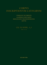 Corpus inscriptionum Latinarum. Inscriptiones Calabriae Apuliae Samnii... / Addenda et corrigenda (CIL IX 9005–9133). Indices. - 