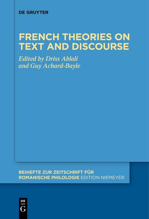 French theories on text and discourse - 