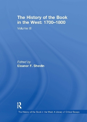 The History of the Book in the West: 1700�1800 - 