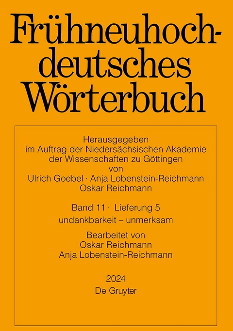 Frühneuhochdeutsches Wörterbuch / Frühneuhochdeutsches Wörterbuch. Band 11/Lieferung 5 - 