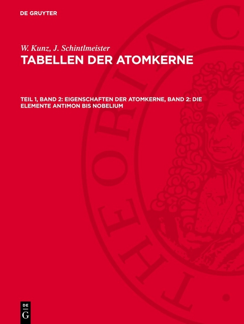 W. Kunz; J. Schintlmeister: Tabellen der Atomkerne / Eigenschaften der Atomkerne, Band 2: Die Elemente Antimon bis Nobelium - W. Kunz, J. Schintlmeister