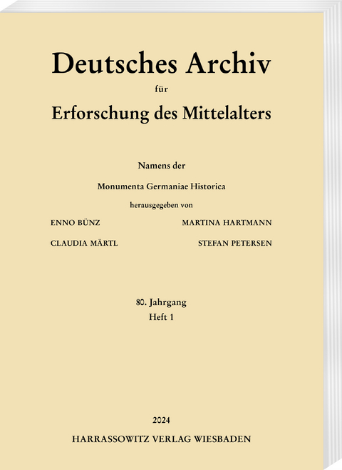 Deutsches Archiv für Erforschung des Mittelalters 80 (2024) 1 - 