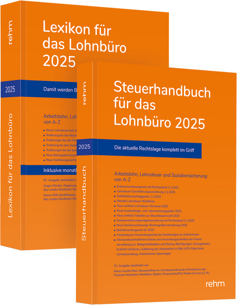 Buchpaket Lexikon für das Lohnbüro und Steuerhandbuch 2025 - Wolfgang Schönfeld, Jürgen Plenker, Heinz-Willi Schaffhausen, Marie Camille Camille Meer