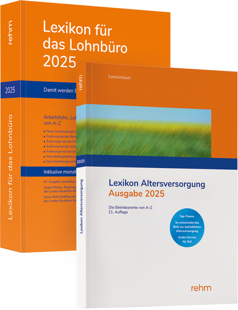 Buchpaket Lexikon für das Lohnbüro und Lexikon Altersversorgung 2025 - Wolfgang Schönfeld, Jürgen Plenker, Heinz-Willi Schaffhausen, Ralf Fath, Christian Urbitsch