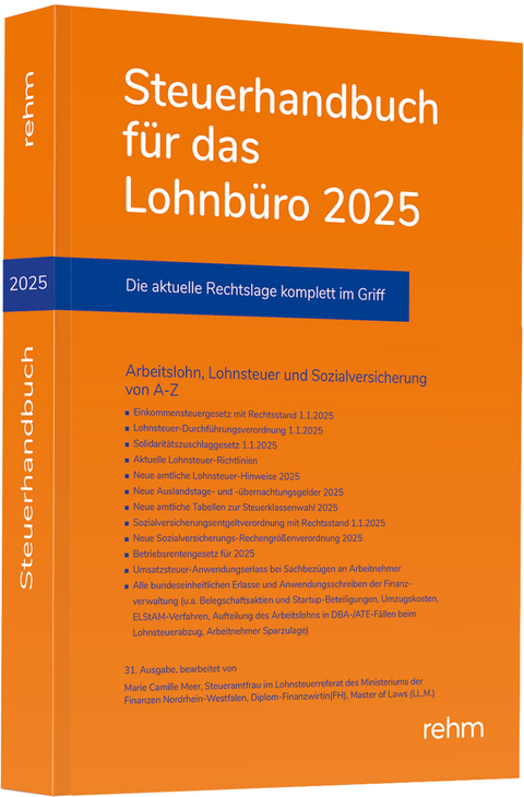 Steuerhandbuch für das Lohnbüro 2025 - Marie Camille Meer