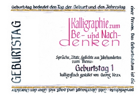 Kalligraphie / Geburtstag 1 - Georg Krax