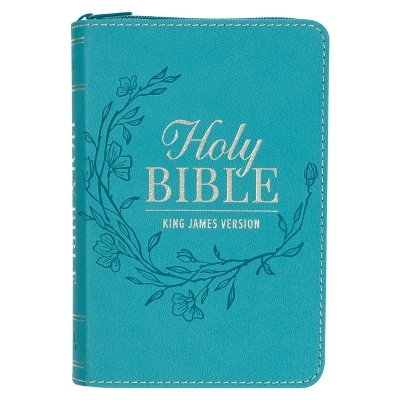 KJV Bible Pocket Faux Leather Teal W/Zipper - 