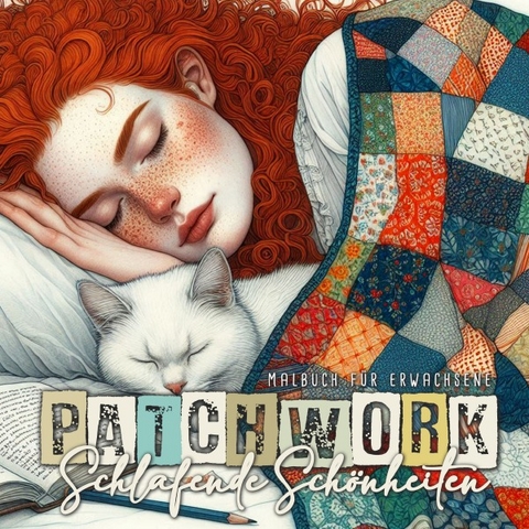 Patchwork Schlafende Schönheiten Malbuch für Erwachsene - Monsoon Publishing, Musterstück Grafik