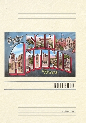 Vintage Lined Notebook Greetings from San Antonio, Texas