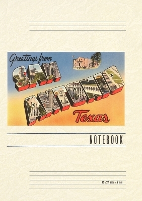 Vintage Lined Notebook Greetings from San Antonio, Texas