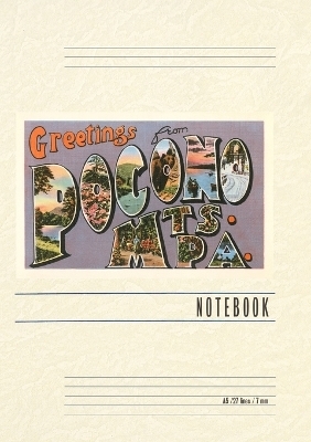 Vintage Lined Notebook Greetings from Pocono Mountains, Pennsylvania