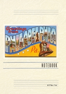 Vintage Lined Notebook Greetings from Philadelphia, Pennsylvania