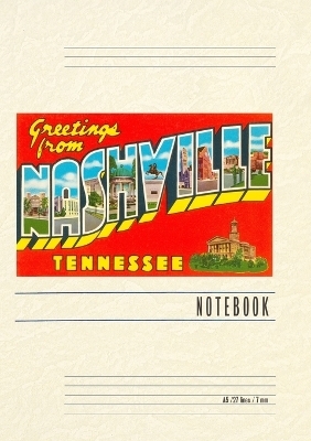 Vintage Lined Notebook Greetings from Nashville, Tennessee