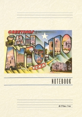 Vintage Lined Notebook Greetings from San Antonio, Texas