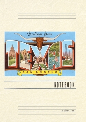 Vintage Lined Notebook Greetings from San Angelo, Texas