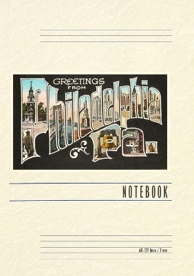 Vintage Lined Notebook Greetings from Philadelphia, Pennsylvania