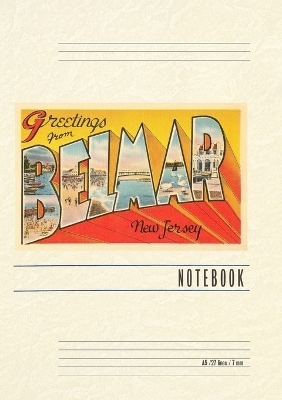 Vintage Lined Notebook Greetings from Belmar, New Jersey